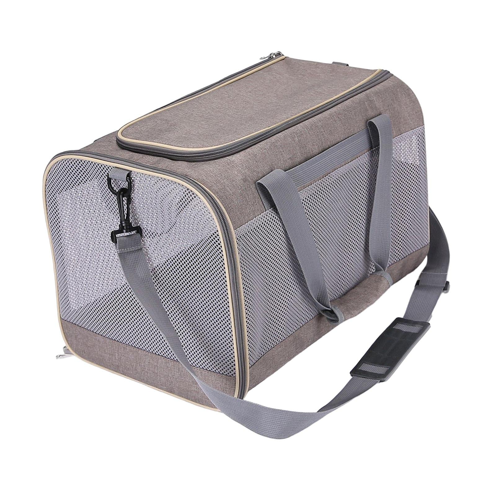 Enakshi Cat Carrier Bag with Shoulder Strap - Lightweight Pet Carrier for Small Dogs & Kittens | Portable Travel Carrier Purse in Khaki | Perfect for Vet Visits, Air Travel & Outdoor Adventures