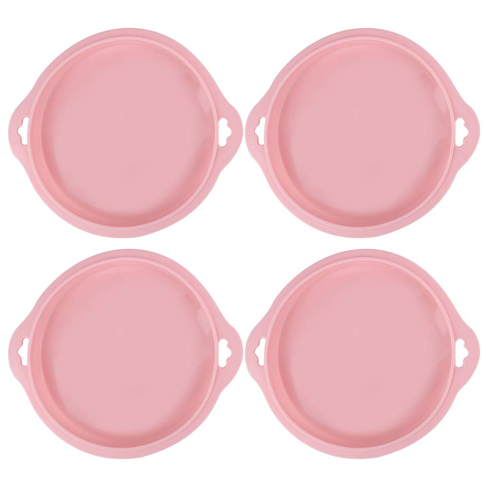 Yosoo 4PCS Silicone Cake Molds - Round Layered Baking Pans, Nonstick Bread & Pie Molds for Cakes, Pancakes, Pizza Crust, Omelet | Perfect for Home Baking, Party Desserts & Holiday Cooking