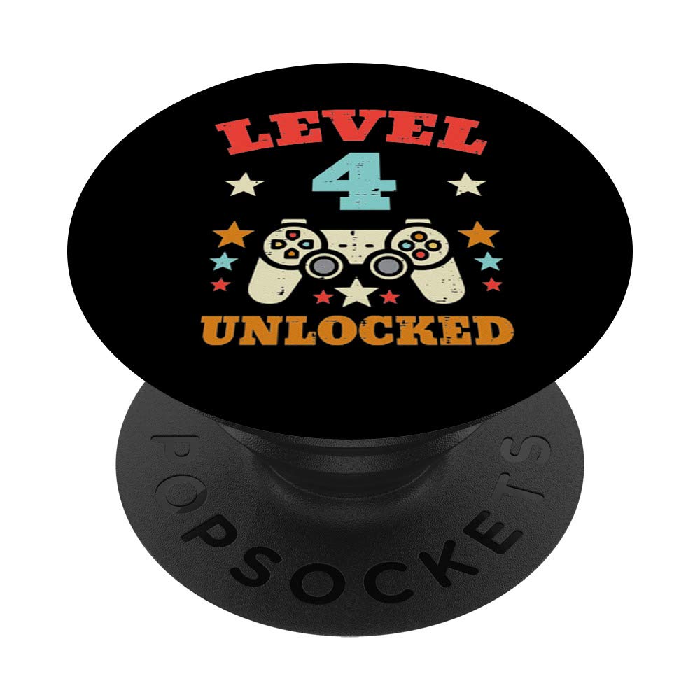 Level 4 Unlocked Gaming Controller - Birthday Gamer Gift - Swappable PopSocket Phone Grip for iPhone, Android & Tablets - Perfect for Mobile Gaming & Everyday Use