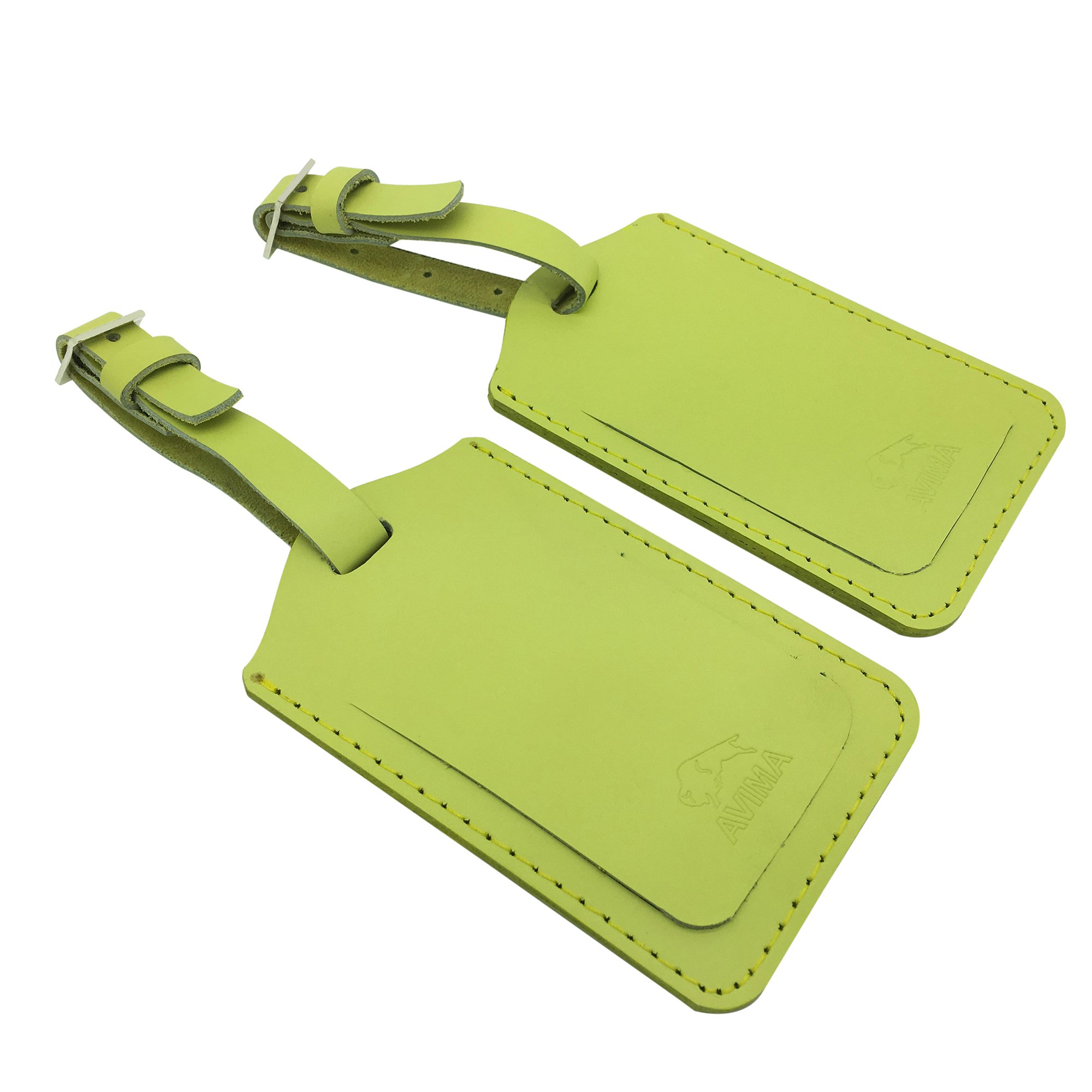 AVIMA® Premium Handcrafted Leather Luggage Tags - 2 Piece Set for Travel Bags & Suitcases - Durable Personalized Name Tags for Business Trips & Vacations