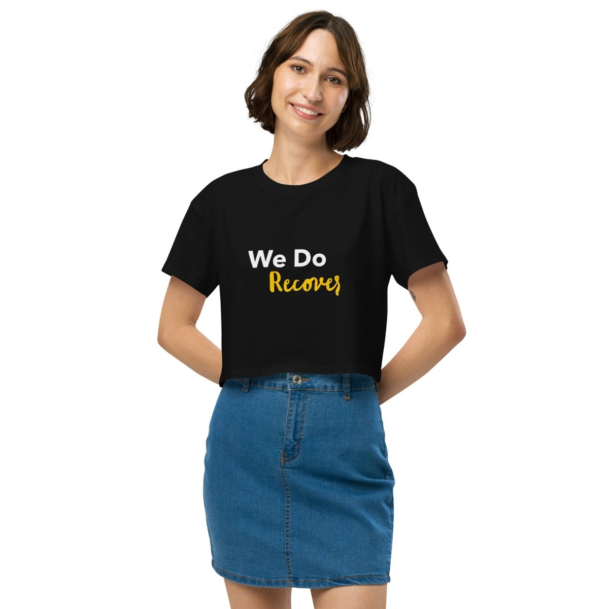 We Do Recover Inspirational Crop Top - Motivational Workout Shirt for Women | Gym, Yoga & Running