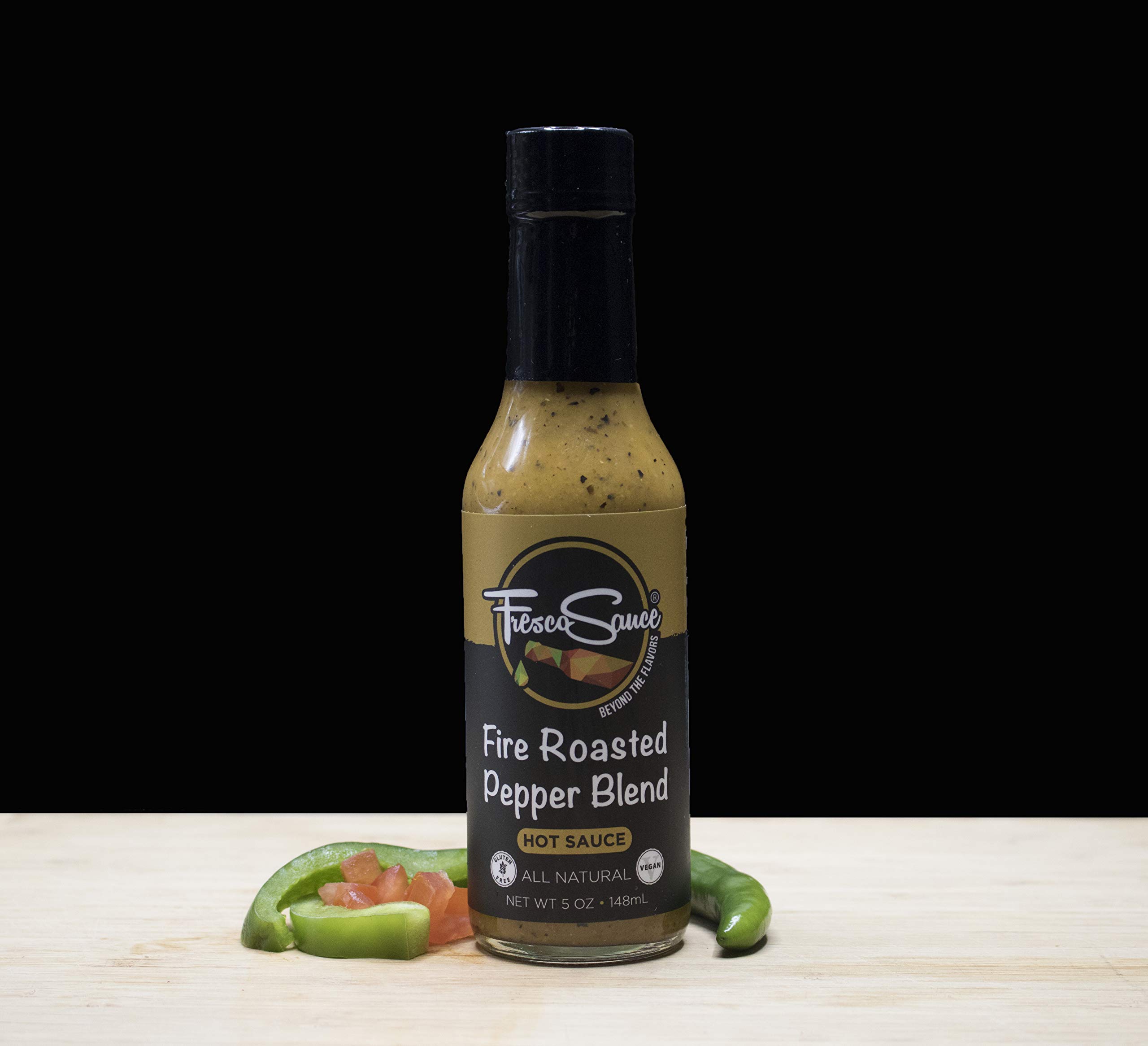 Fire Roasted Pepper Hot Sauce Combo - Chipotle & Habanero - All Natural Vegan Gluten Free Hot Sauce Variety Pack (2 x 5 fl oz) - Perfect for Tacos, Wings, Burgers & BBQ