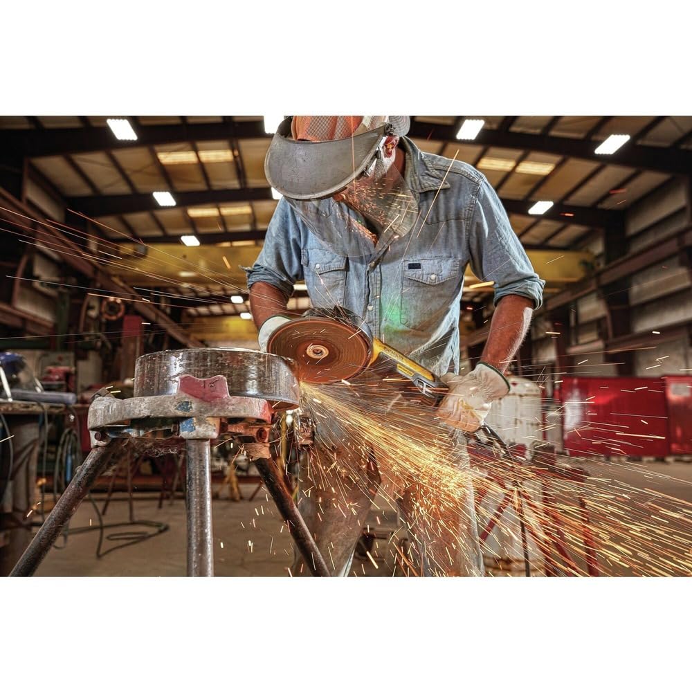 DEWALT 7-Inch 13-Amp Angle Grinder with RAT Tail - Heavy Duty Power Tool for Metal Cutting, Grinding & Polishing - Perfect for Construction, Welding & DIY Projects (DWE43840CN)