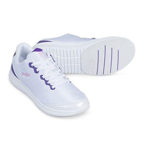 KR Strikeforce Women's Glitz White & Purple Bowling Shoes - Lightweight & Comfortable for League Play & Casual Bowling