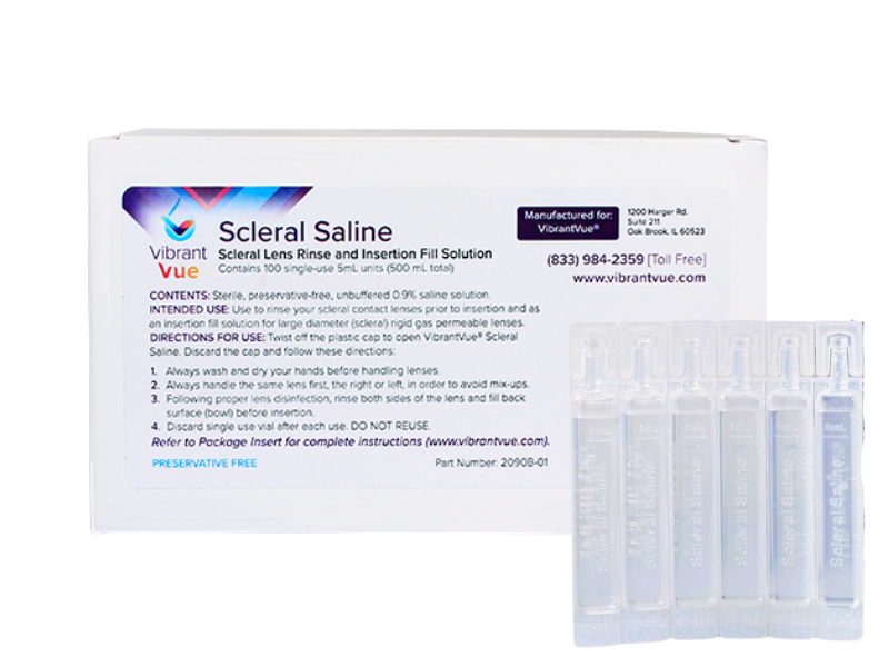 VibrantVue Scleral Saline Solution - 4oz (120ml) Sterile Saline for Scleral Lenses - Hydrating & Comforting Eye Rinse - Perfect for Dry Eyes, Contact Lens Wearers & Post-Surgery Care