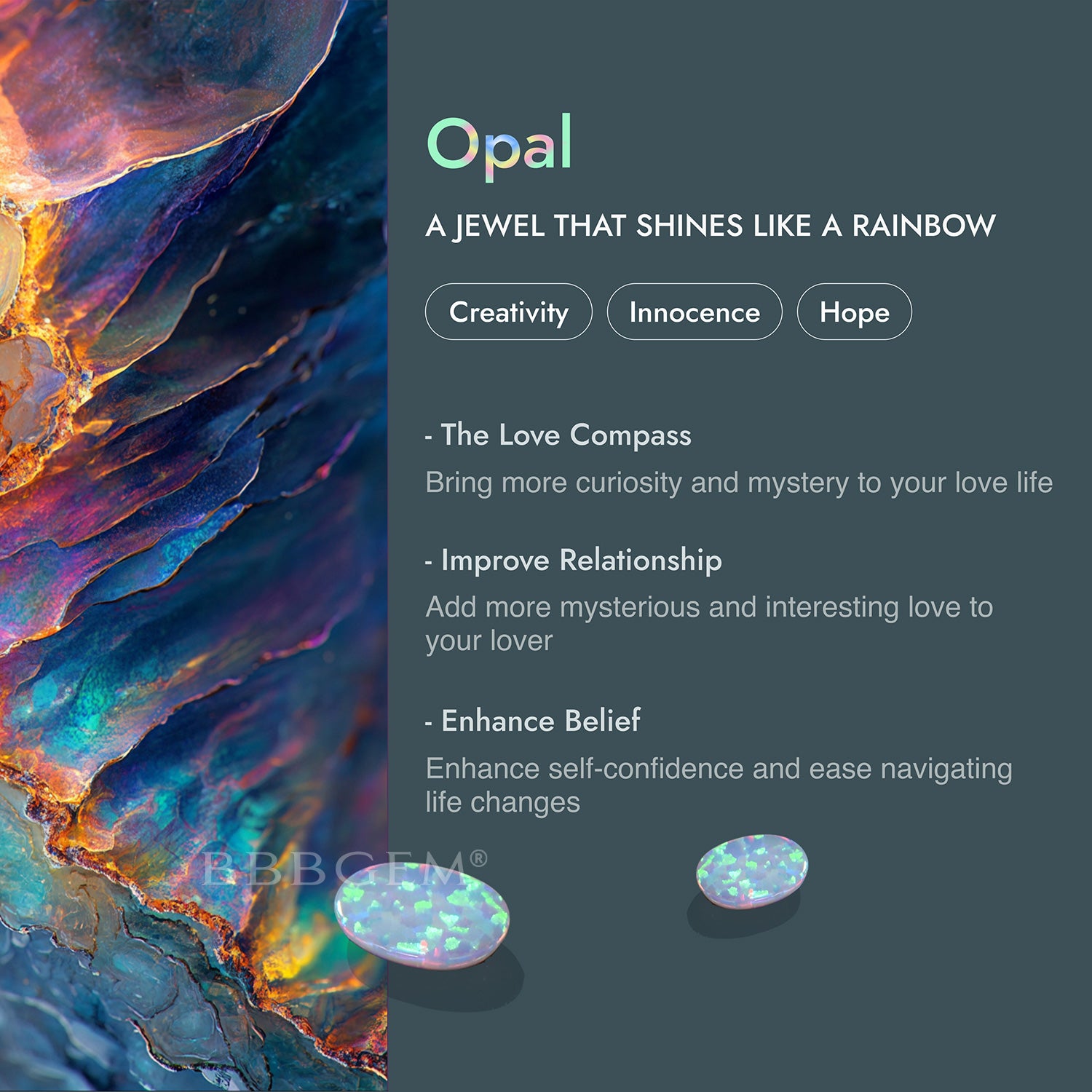 Natural White Opal & Alexandrite Moon Engagement Ring Set – Round Cut Bridal Jewelry for Wedding, Proposal & Anniversary Gifts