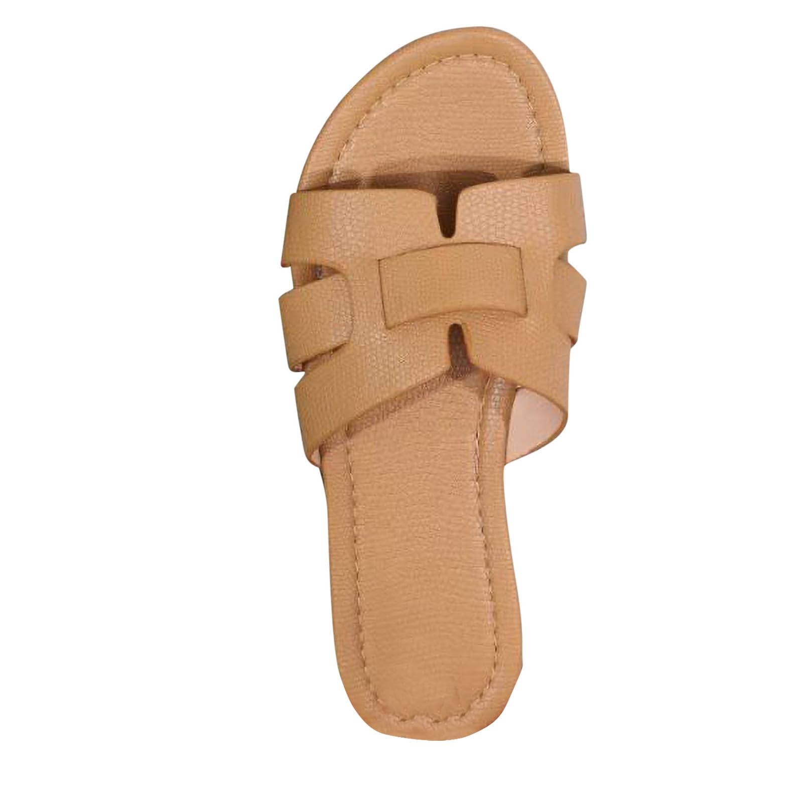 Oelaio Women's Casual Flat Sandals - Non-Slip Beach Sandals with Open Toe, Solid Color Versatile Slippers for Outdoor Walking, Size 7 - Perfect for Summer Vacation, Poolside, and Beach Getaways