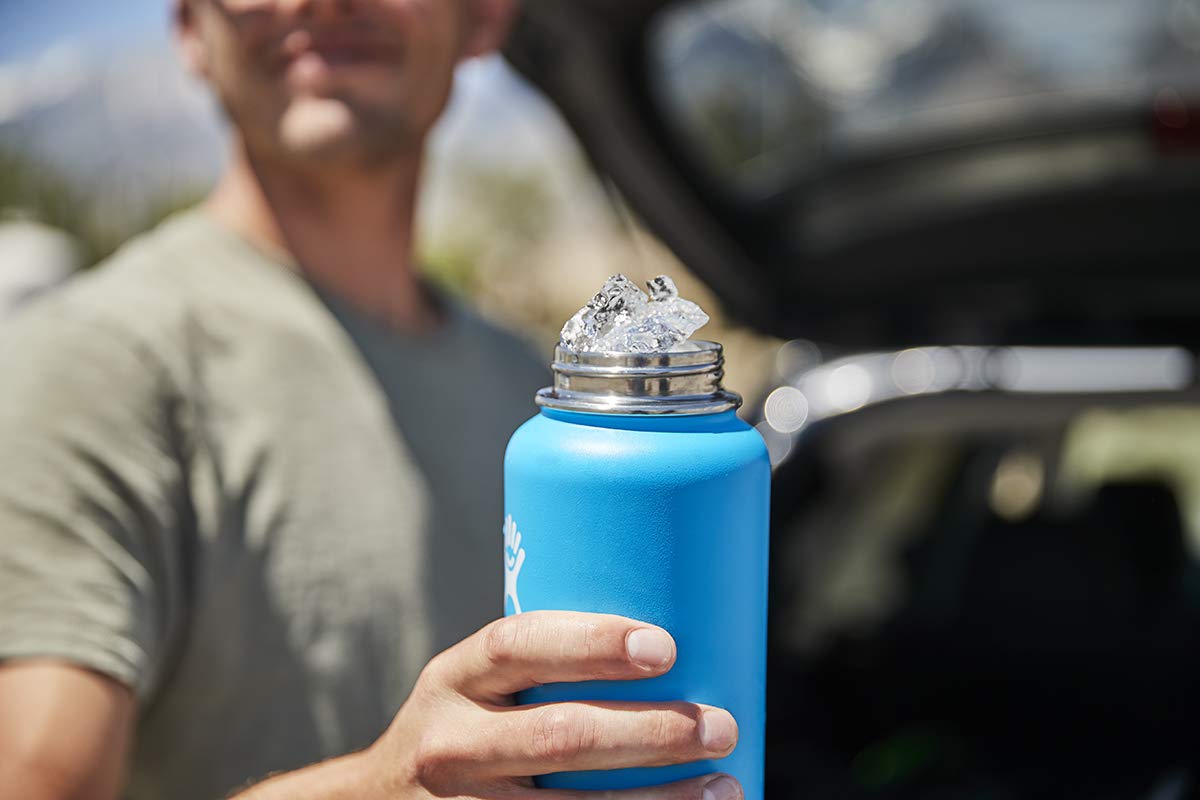 Hydro Flask 40 oz Stainless Steel Water Bottle - Vacuum Insulated, Wide Mouth with Leak Proof Flex Cap - Keeps Drinks Cold 24Hrs/Hot 12Hrs - Perfect for Hiking, Gym & Outdoor Activities - Black