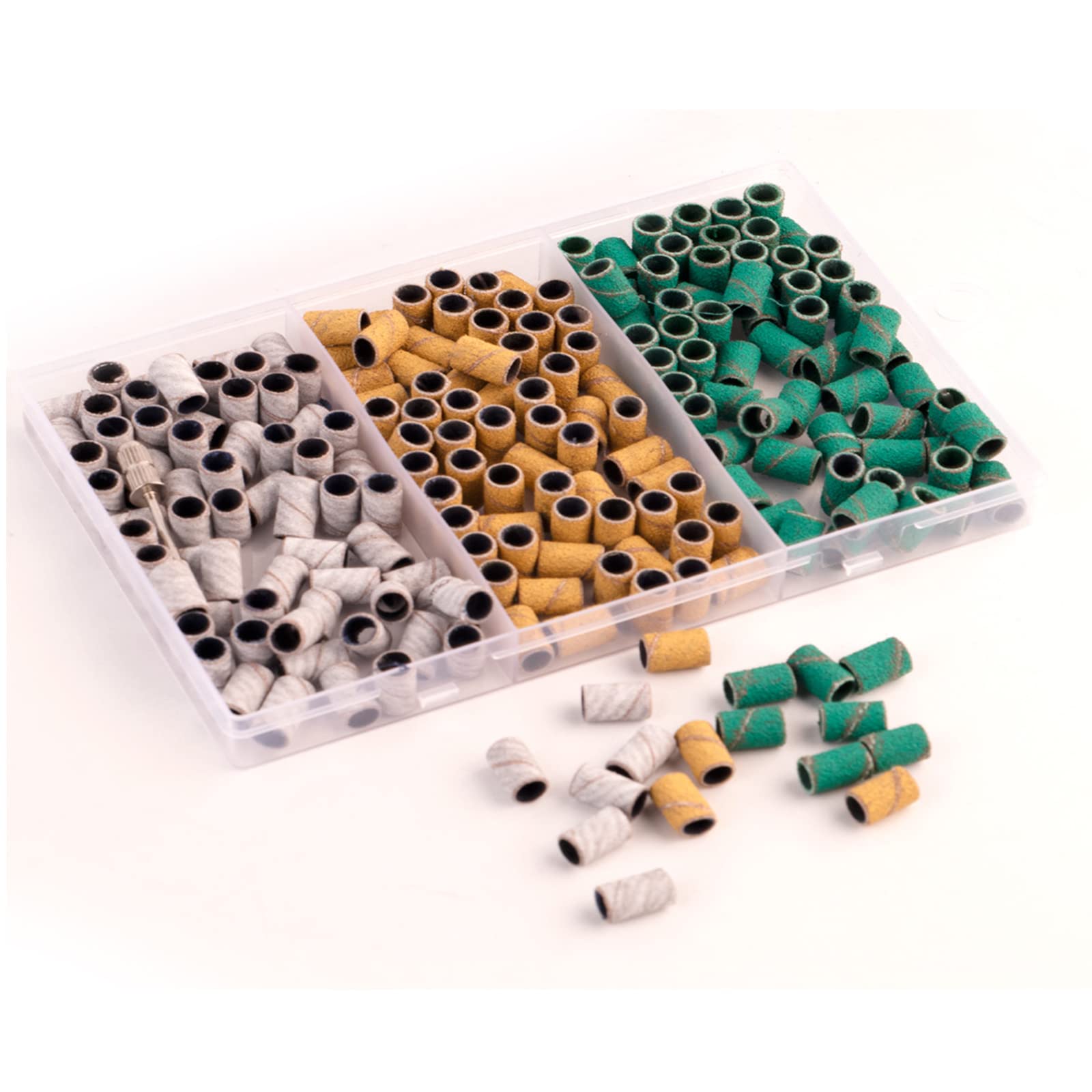 210PCS Nail Sanding Bands for Nail Drill - Fine/Medium/Coarse Grit Sanding Circles with 1PC Drill Bit (80/120/180 Grit) - Perfect for Manicure, Pedicure & Nail Art at Home or Salon
