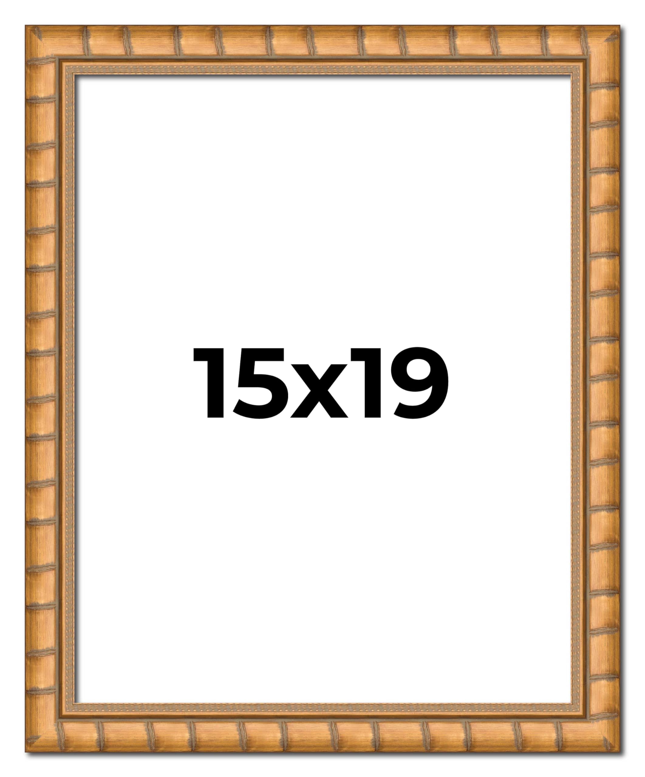 15x19 Inch Gold Real Wood Picture Frame - 1.5
