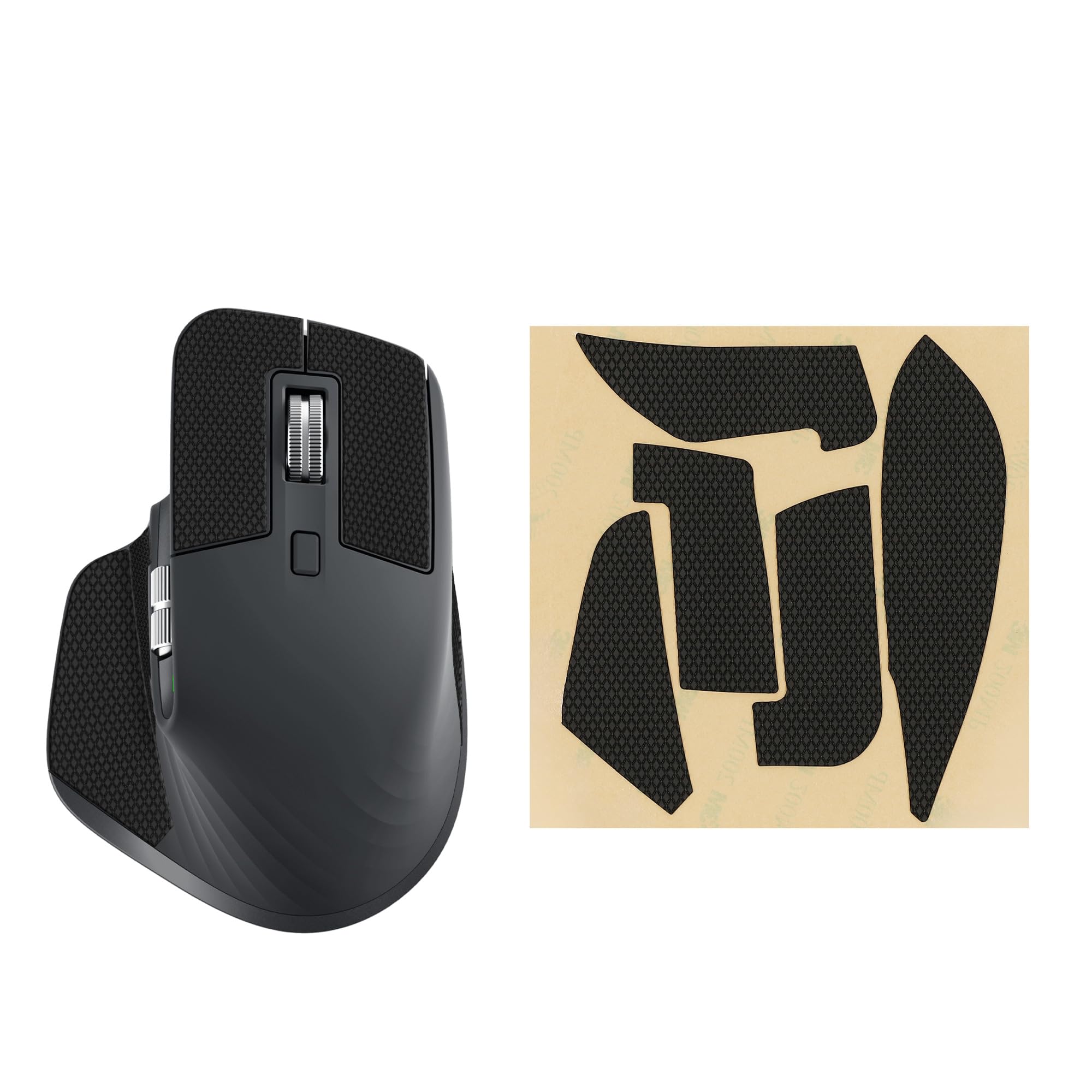 kwmouse Non-Slip Faux Leather Grip Tape for Logitech MX Master 3S Mouse - Black | Enhanced Control & Comfort for Gaming, Office Work & Long Computing Sessions