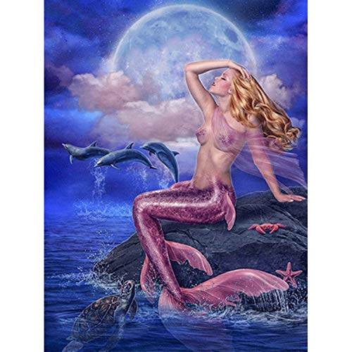 Paintworks Paint By Number Kit - Pink Mermaid DIY Art for Adults & Beginners | Relaxing Home Decor & Creative Gift Idea