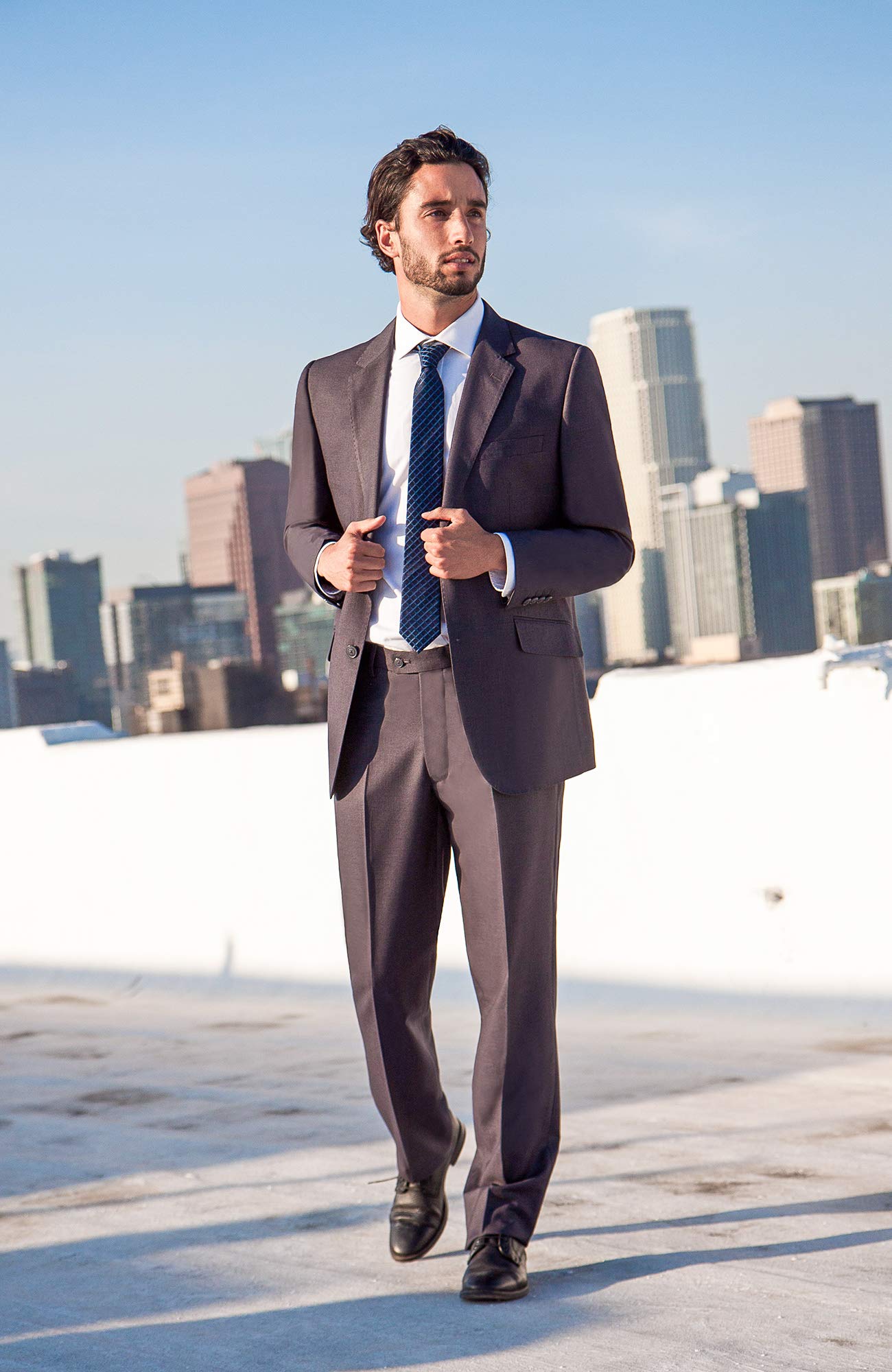 Premium Italian Wool Men's 2-Piece Suit Set - Modern Fit Blazer & Dress Pants for Business, Weddings & Formal Events | Slim Fit Two-Button Wedding Suit & Trousers for Office, Parties & Special Occasions