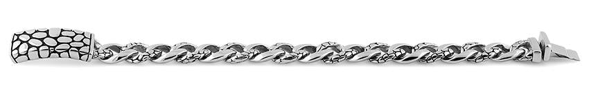 Stainless Steel ID Reptile Curb Link Bracelet for Men & Women - Adjustable Chain Wristband for Casual, Business & Fashion Accessories