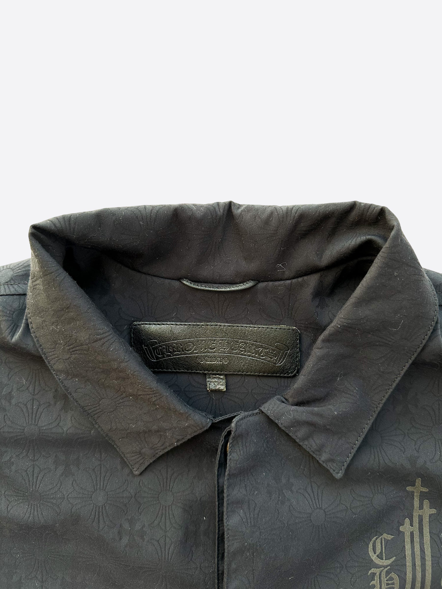 Chrome Hearts Black Riggins Cross Print Coaches Jacket | Stylish Vintage-Inspired Baseball Jacket for Men | Perfect for Streetwear, Casual Outfits & Fashion Statements