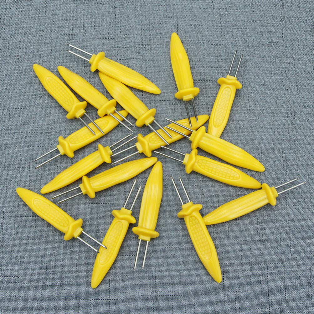 Happyyami 50 Pack Corn-Shaped Handle BBQ Forks - Heat-Resistant & Anti-Scalding Roasting Sticks for Grilling, Camping & Picnic - Perfect for Outdoor Cooking, Backyard Parties & Family Gatherings