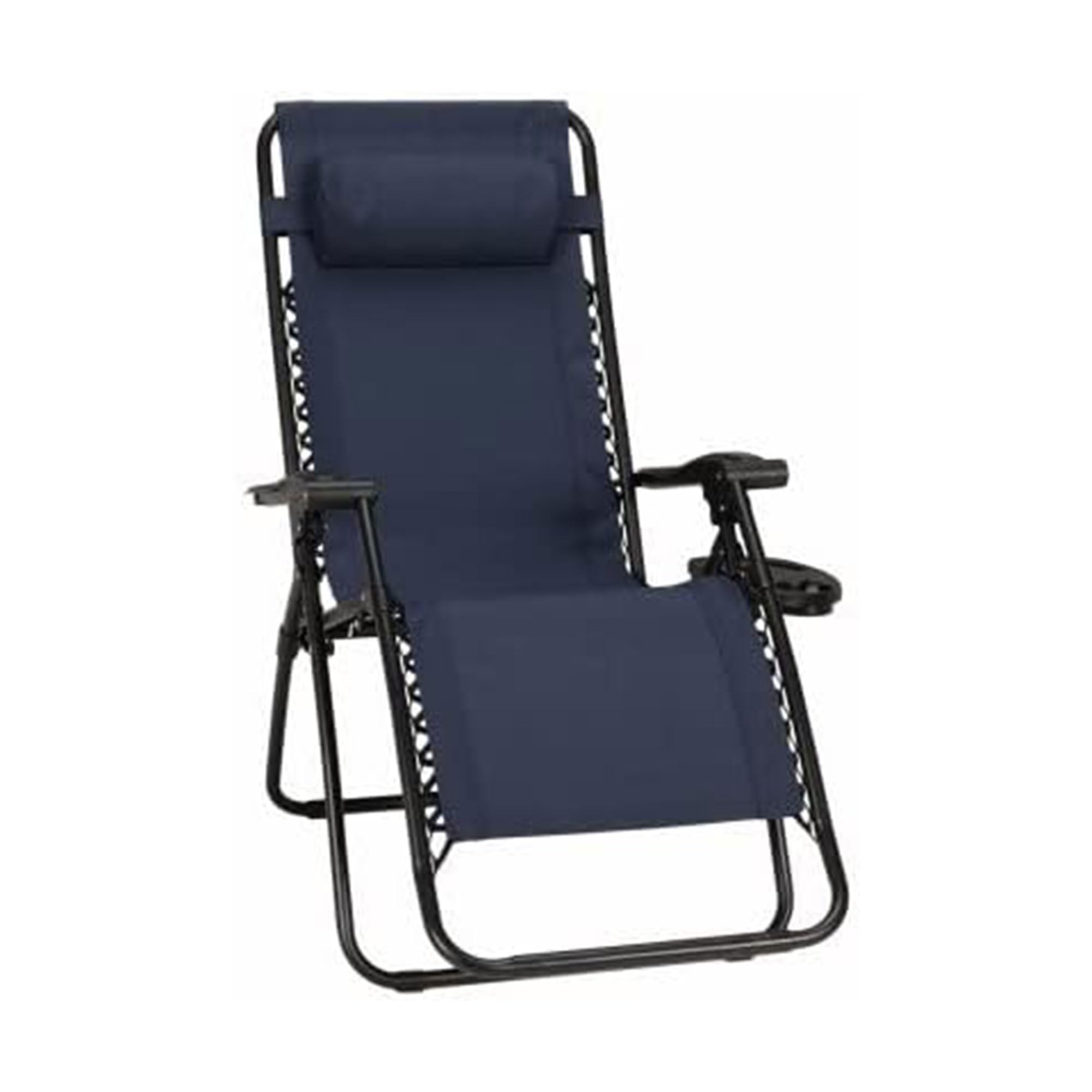 Sunny Isles Zero Gravity Outdoor Patio Reclining Chairs - Steel Frame Comfortable Lounge Seating Set (3-Pack, Blue) - Perfect for Backyard Relaxation, Poolside Lounging & Beach Comfort