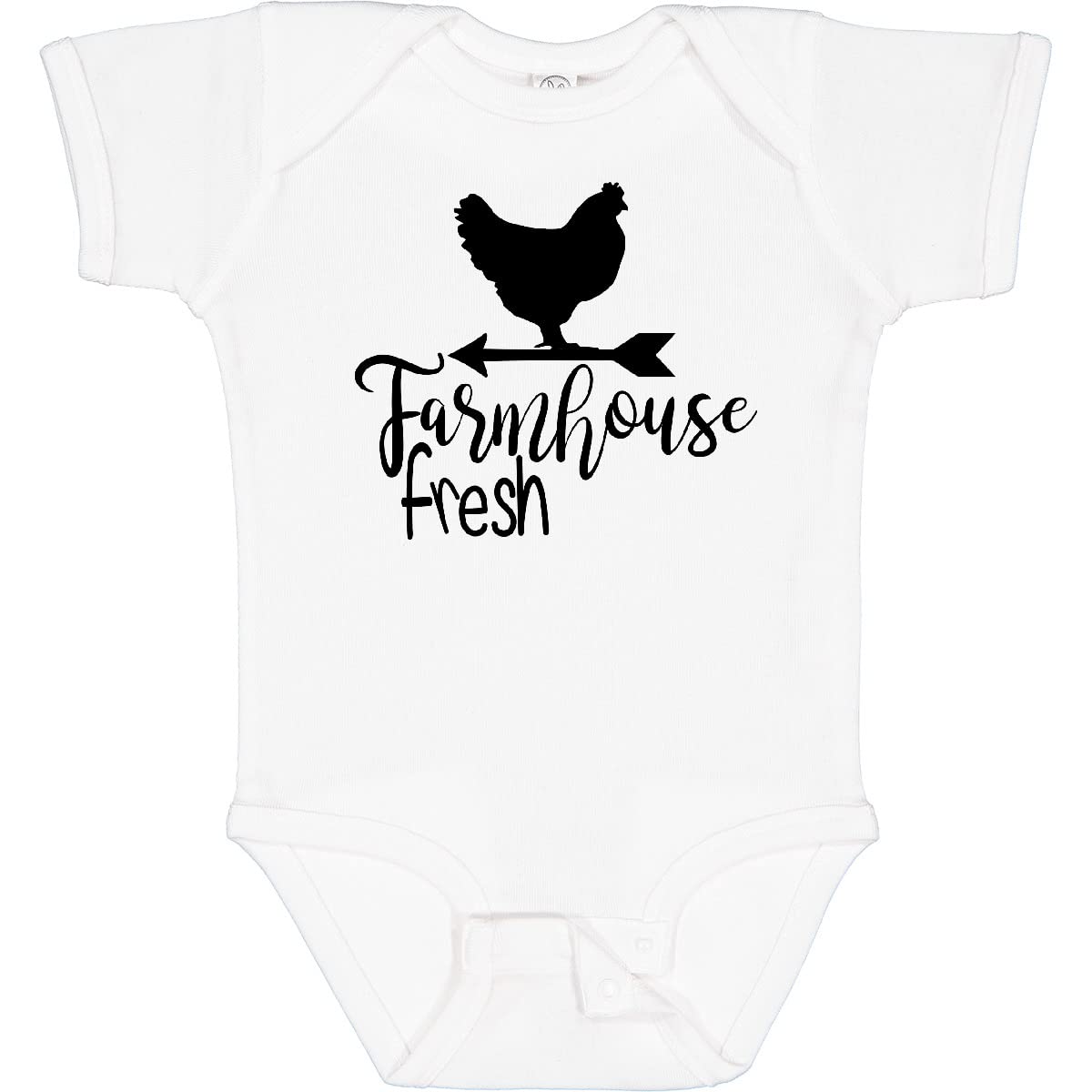 Inktastic Farmhouse Fresh Chicken Baby Bodysuit - Cute Organic Cotton Onesie for Newborns & Infants - Perfect for Family Photos, Playdates & Everyday Wear