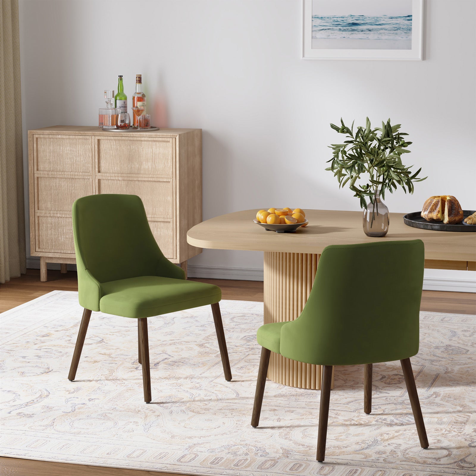 Andrea Modern Dining Chairs Set of 2 - Ergonomic Comfortable Kitchen Chairs for Home, Restaurant & Office - Versatile Design for Small Spaces & Contemporary Decor