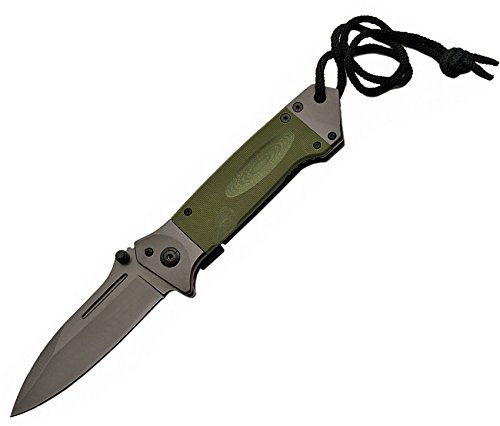 SZCO Supplies Task Force Drop Point Assisted Opening Knife - Tactical Folding Knife for Camping, Hunting, and Outdoor Survival Gear