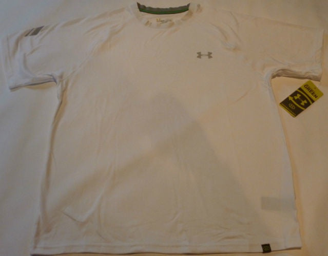 UNDER ARMOUR Men's Catalyst Short Sleeve Crew Neck T-Shirt - HeatGear Moisture Wicking Rugby & Training Top - White - Perfect for Gym Workouts & Outdoor Sports