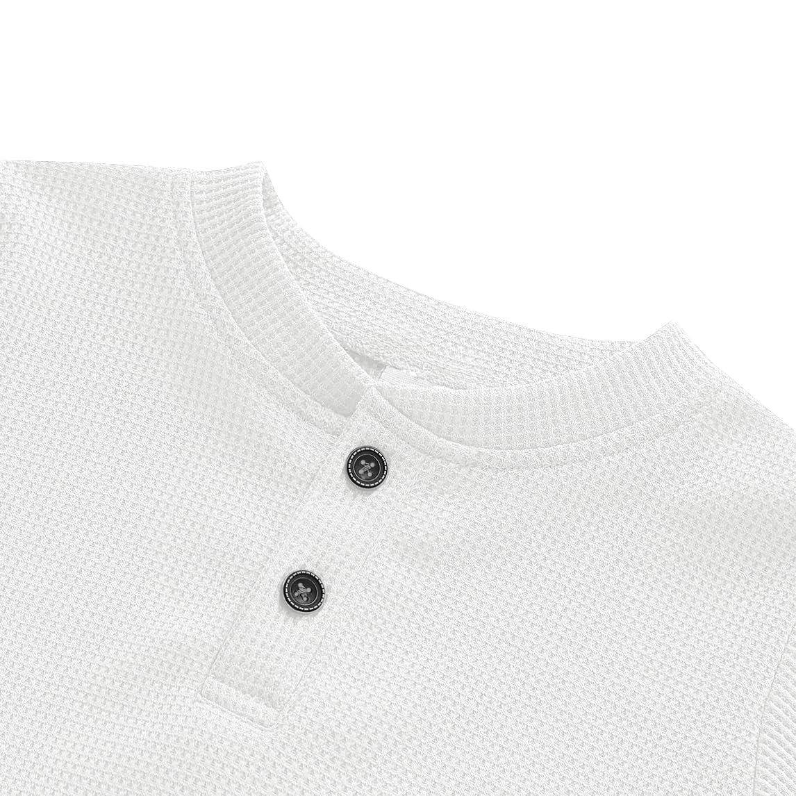 XMWEALTHY Baby Boys' 2-Pack Waffle Knit Short Sleeve Henley Shirts - Soft Cotton Toddler Tops for Playdates & Everyday Wear