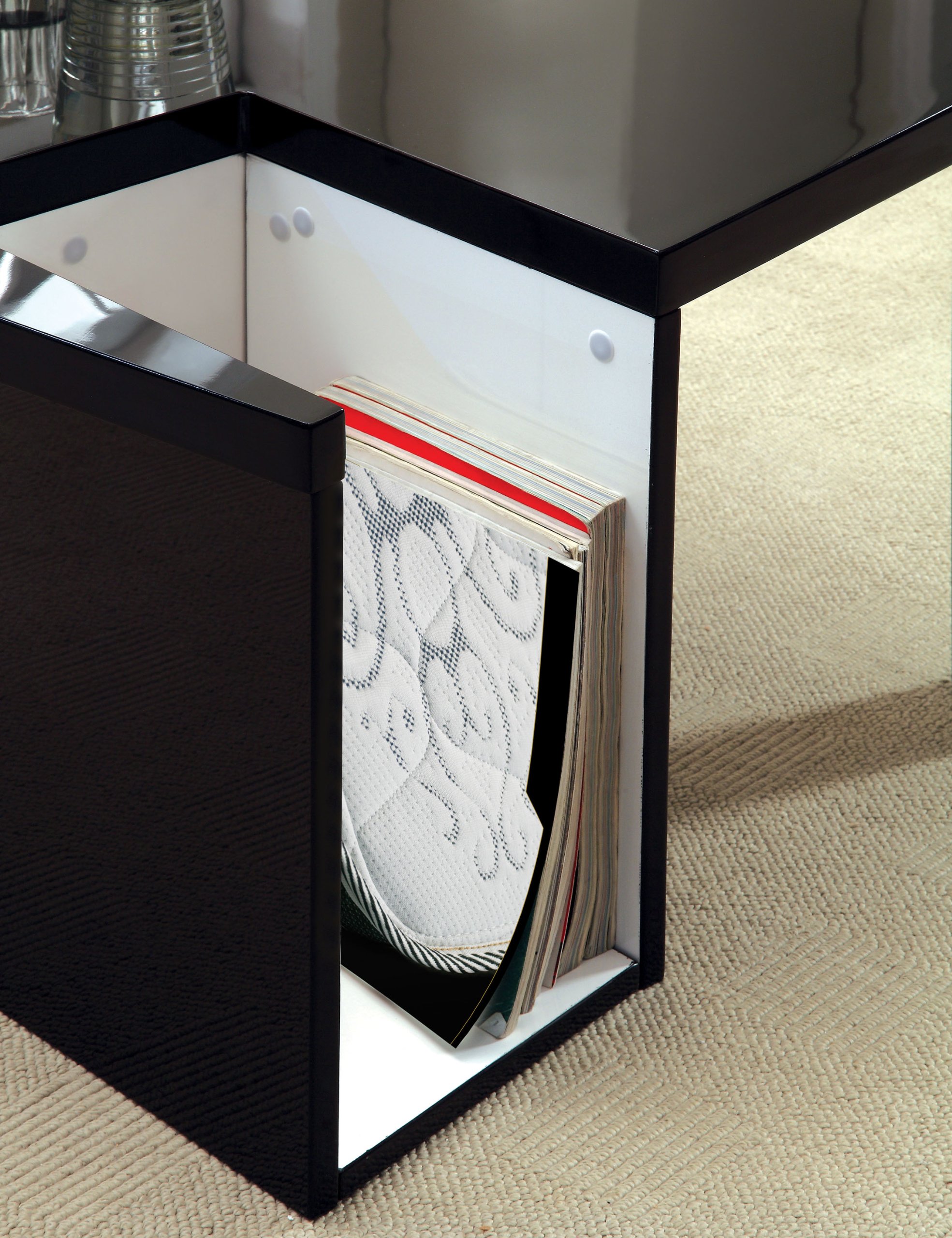 Modern Coffee Table by Furniture of America - Leblanc Black & White Finish for Living Room, Lounge & Office Decor | Stylish Centerpiece for Home & Workspace