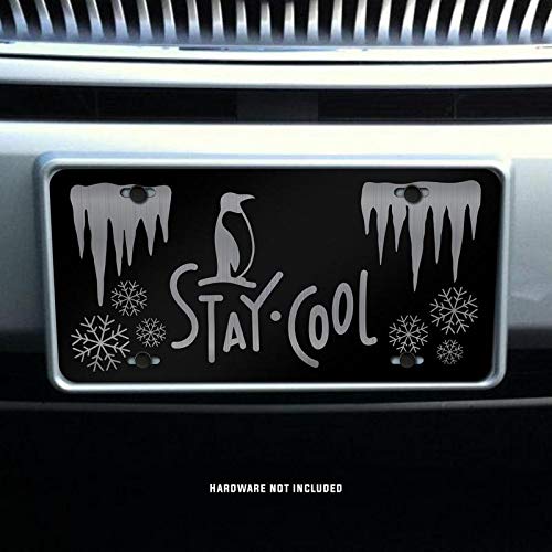 Stay Cool Penguin Vanity Front License Plate Tag KCE327 - Fun Car Accessory for Summer Road Trips & Beach Outings