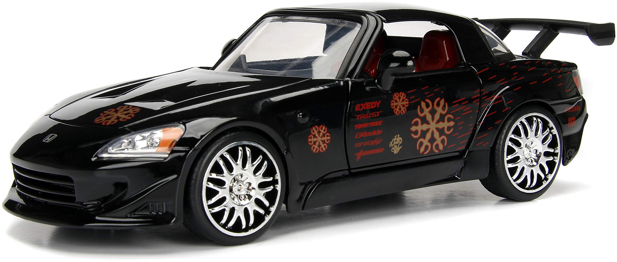 Jada Toys Fast & Furious 1:24 Scale Johnny's Honda S2000 Die-Cast Model Car - Collectible Black Replica for Kids & Adults - Perfect for Movie Fans, Display & Gift Giving