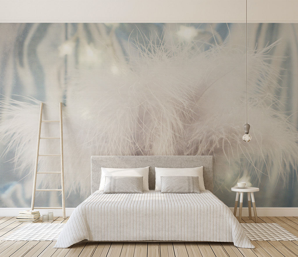Soft Sprinkle Cotton Blow Leaves Wallpaper Murals - Nature-Inspired Peel & Stick Wall Decor for Bedroom, Living Room & Nursery