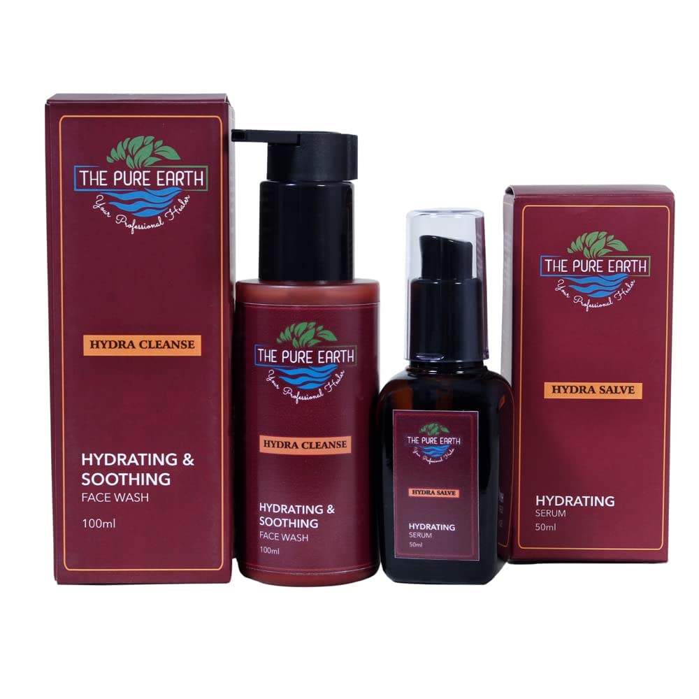 Pure Earth Anti-Aging Skincare Set - Deep Cleansing Face Wash & Organic Serum for Men & Women | Daily Hydration & Wrinkle Reduction for Glowing Skin | Perfect for Morning & Night Routine