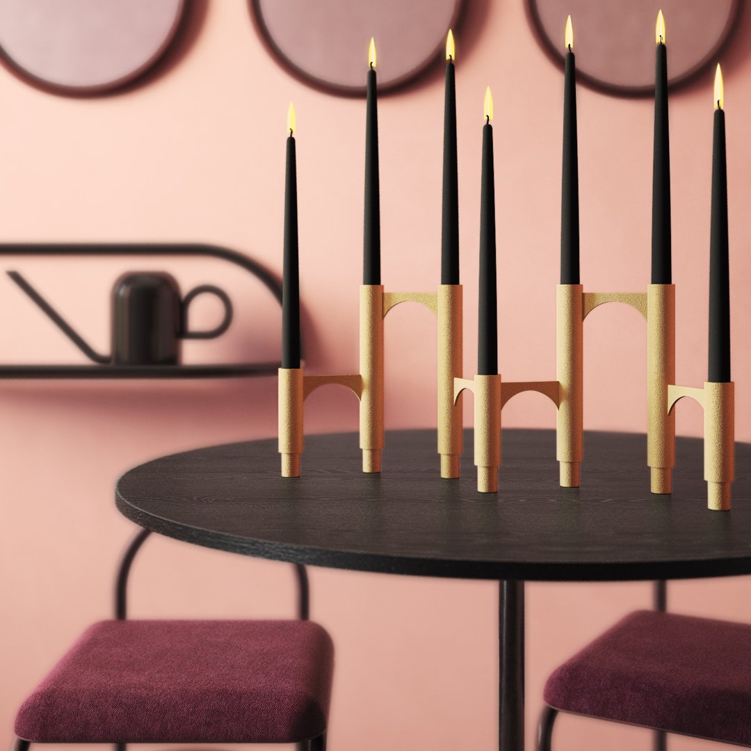 Compono Elegant Candle Holder Set of 2 - Modern Home Decor for Dining Table, Wedding Centerpiece & Romantic Ambiance