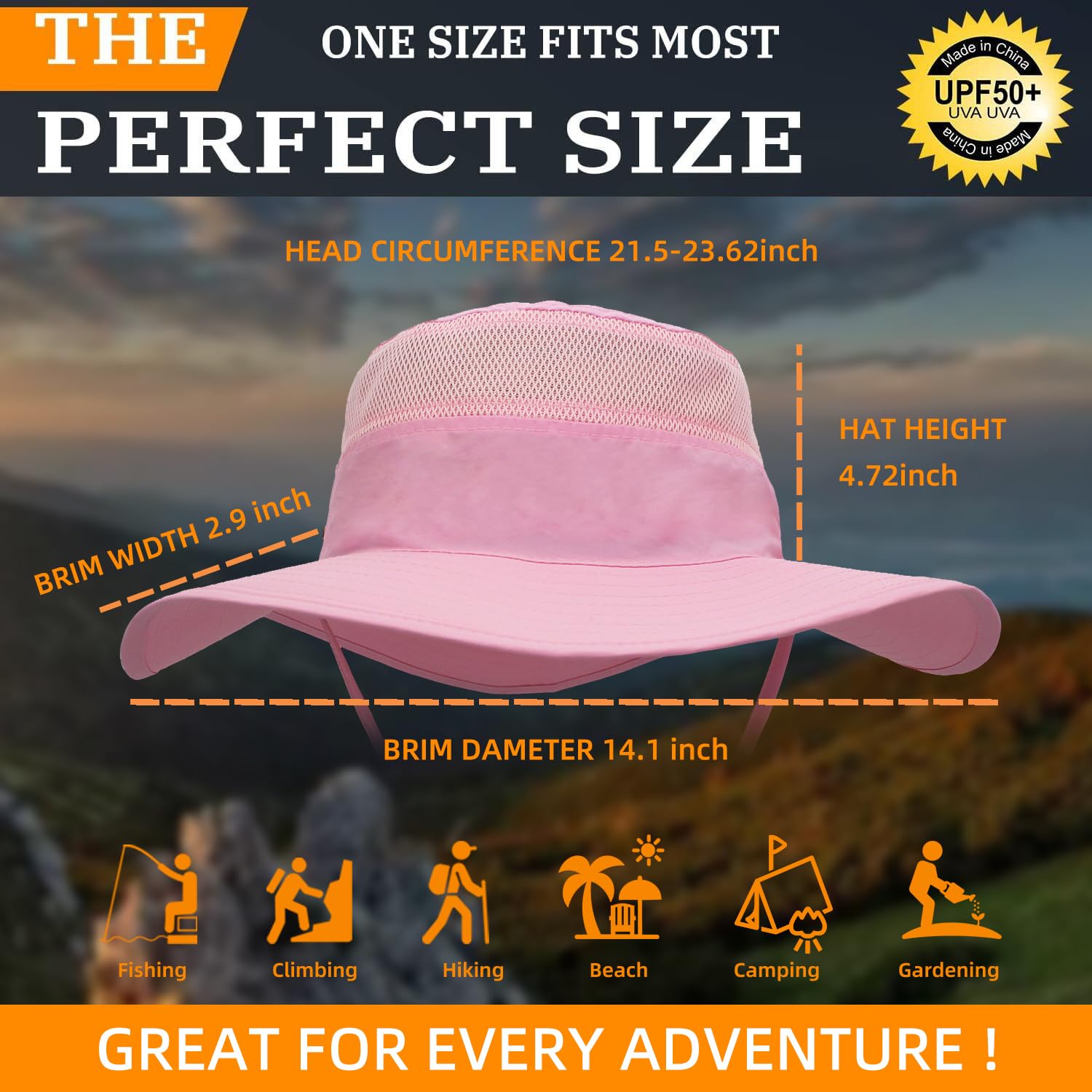 UPF 50+ Wide Brim Sun Hat for Women & Men - UV Protection Summer Bucket Hat for Fishing, Hiking, Beach, Gardening & Outdoor Activities