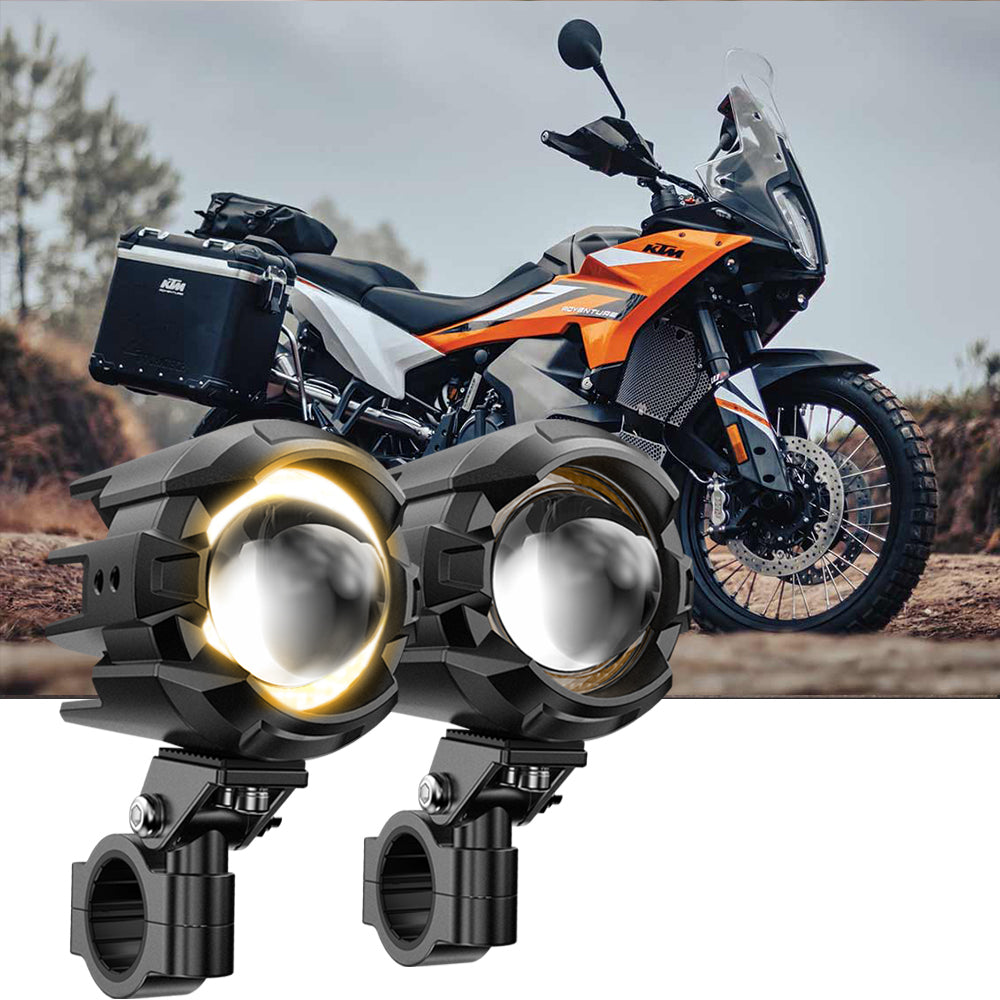 2023 KTM 890 Adventure Motorcycle LED Spotlight - 3+5 Light Modes, Waterproof Off-Road Lighting for Night Riding & Adventure Touring