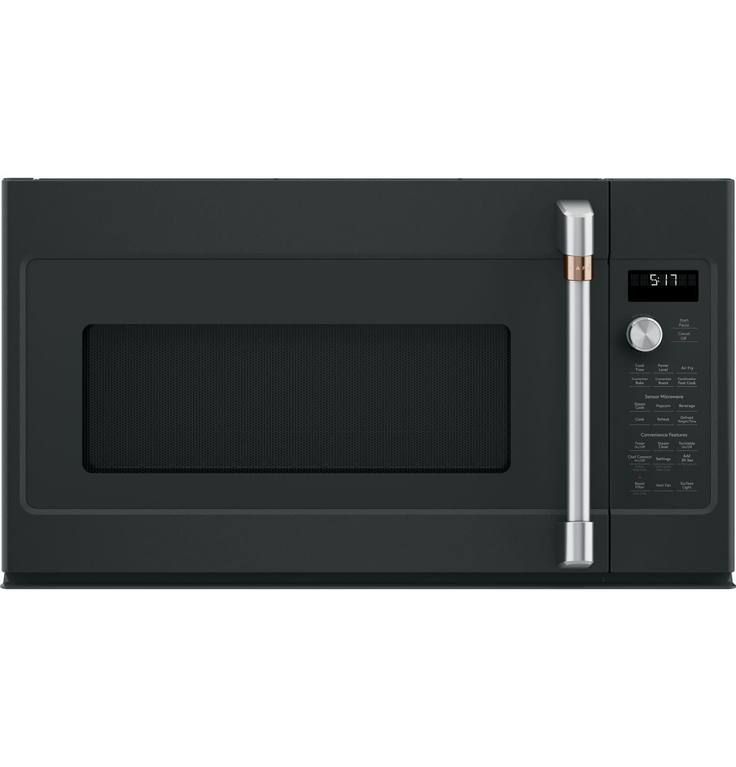 Café Matte Black Convection Over The Range Microwave - 1.7 Cu Ft, Built-In Microwave Oven with Sensor Cooking & Ventilation System - Perfect for Modern Kitchens & Small Spaces