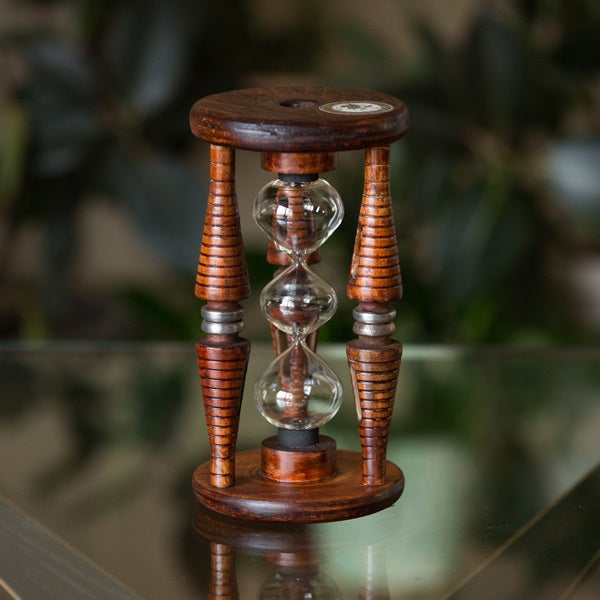 3-Tier Antique Wood Fillable Sand Timer - Decorative Vintage Hourglass for Home Office Decor, Meditation & Time Management