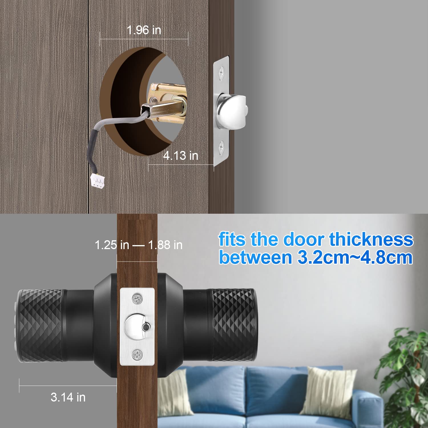 Smart Keyless Entry Door Lock with Digital Keypad - Electronic Front Door Deadbolt with Auto-Lock, 2 Backup Keys & Easy Installation - Perfect for Homes, Apartments, Bedrooms & Office Security (Black)