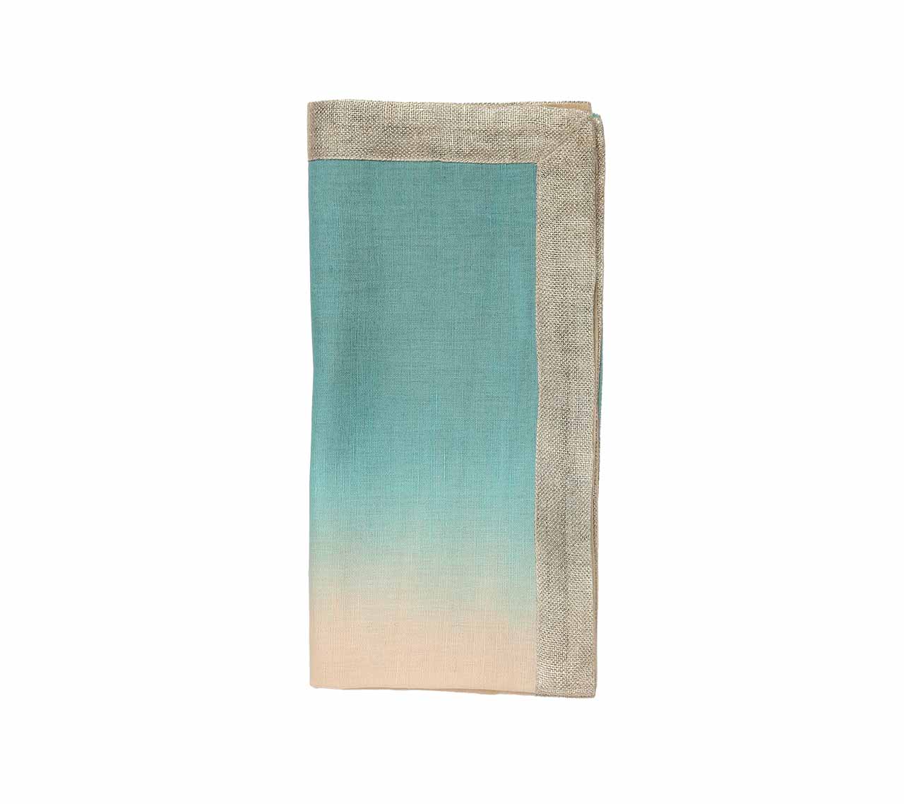 Cool Tone Dip Dye Napkins - Set of 4 Cotton Dinner Napkins for Modern Table Setting, Party Decor & Wedding Reception