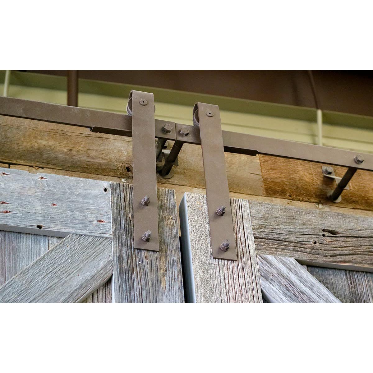GB60014R2WCV Wagon Wheel Horseshoe Roller Hanger for Barn Doors - Copper Vein Finish | DIY Home Decor
