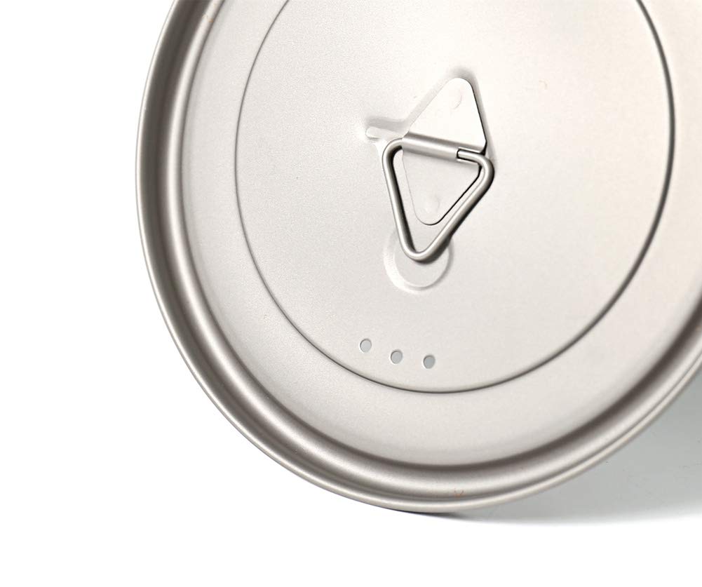 TOAKS Titanium 900ml Pot with 115mm Diameter - Ultralight Titanium Camping Cookware for Backpacking, Hiking & Outdoor Adventures - Compact Cooking Pot for Camping, Backpacking & Survival Gear