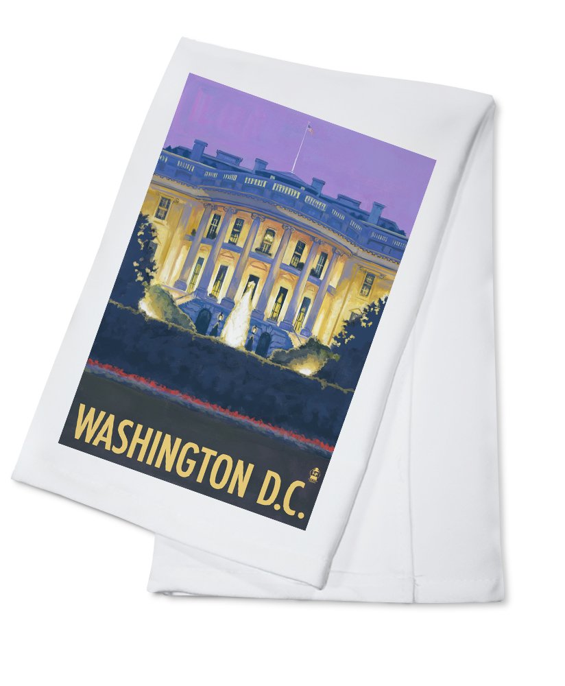 Washington DC White House 100% Cotton Tea Towel - Decorative Hand Towel for Kitchen & Home - Perfect for Dish Drying, Gift Giving & American Patriotic Decor