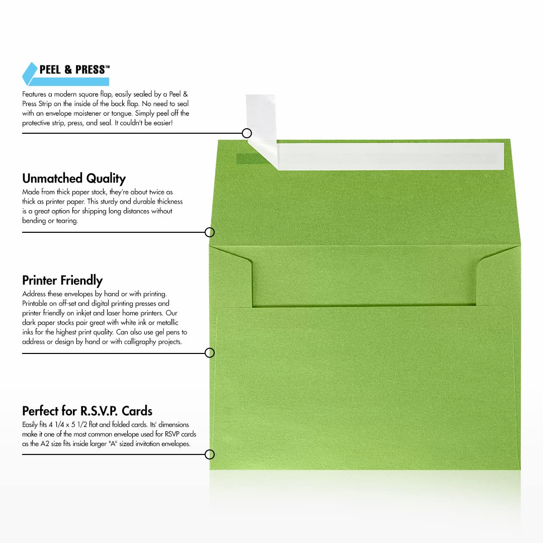 Premium A2 Invitation Envelopes with Peel & Press Seal - 4 3/8