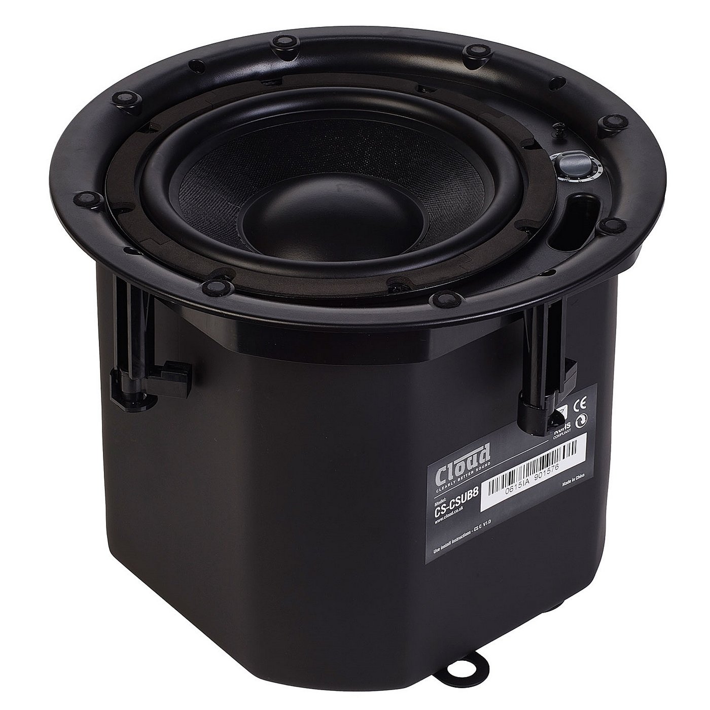 Cloud Electronics CS-CSUB8W 8-Inch In-Ceiling Subwoofer - White | High-Quality Home Theater Audio for Immersive Sound Experience