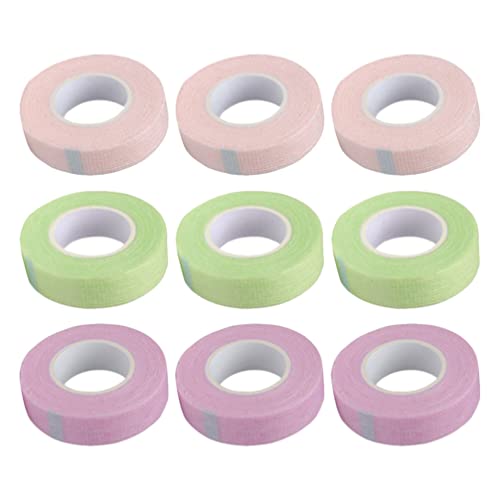 Beaupretty Eyelash Extension Adhesive Tapes - 9 Rolls Fabric Lash Tape for Professional & DIY Eyelash Extensions - Gentle Under Eye Protection for Women & Girls - Perfect for Salon, Home Use & Beauty Enthusiasts
