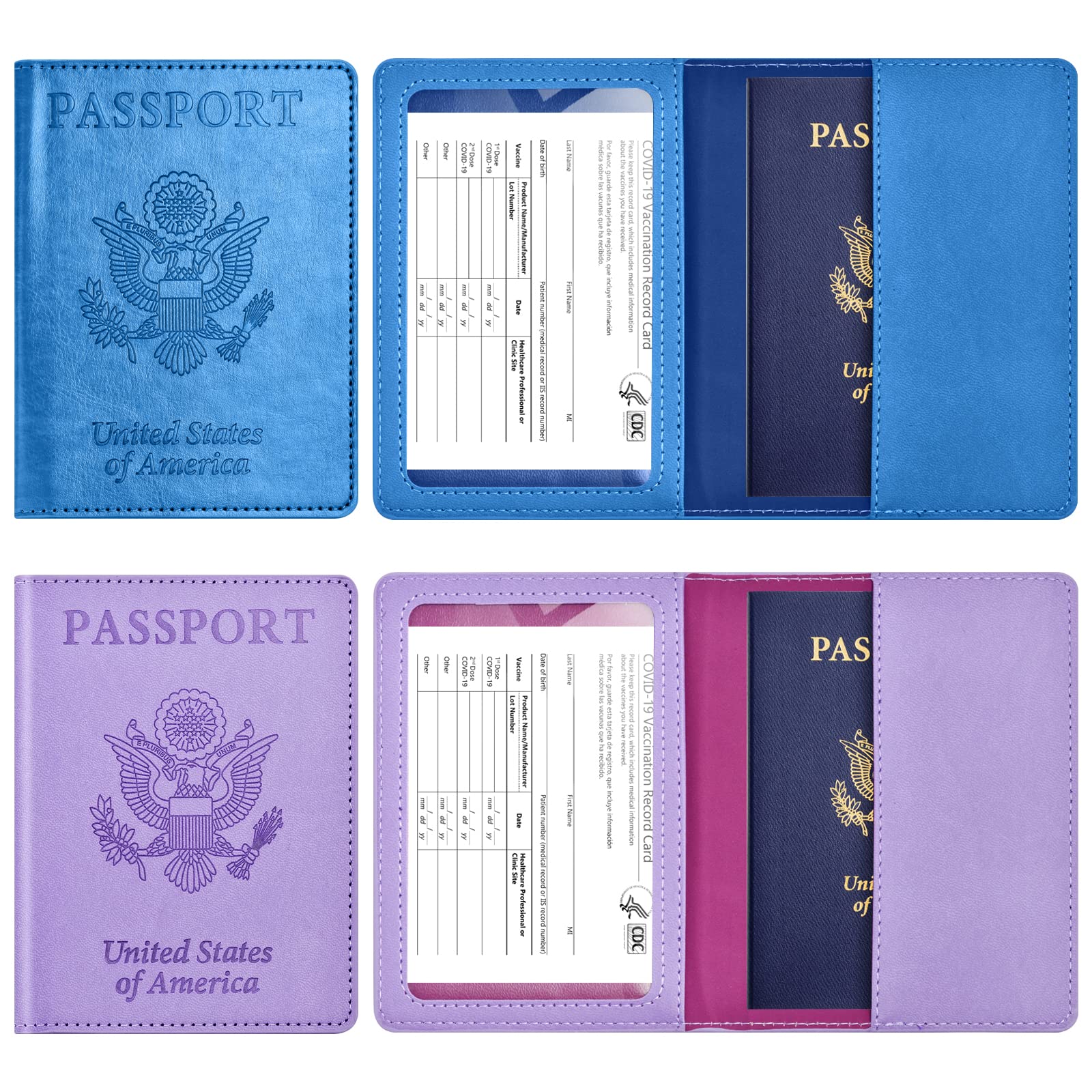 Eoehro 2-Pack RFID Blocking Passport Holder Wallet Cover - Waterproof Travel Essentials for Women & Men - Perfect for Airplane, Cruise, and International Trips