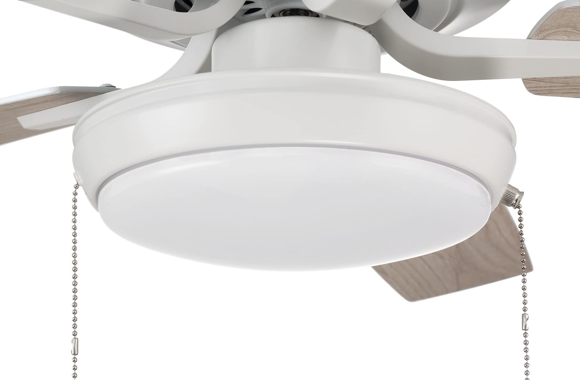 Craftmade P119BN5-52BNGW Pro Plus 52 Inch Ceiling Fan with LED Light Kit, Pull Chain Control, 5 Reversible Brushed Nickel/Greywood Blades - Perfect for Living Room, Bedroom & Outdoor Covered Patio