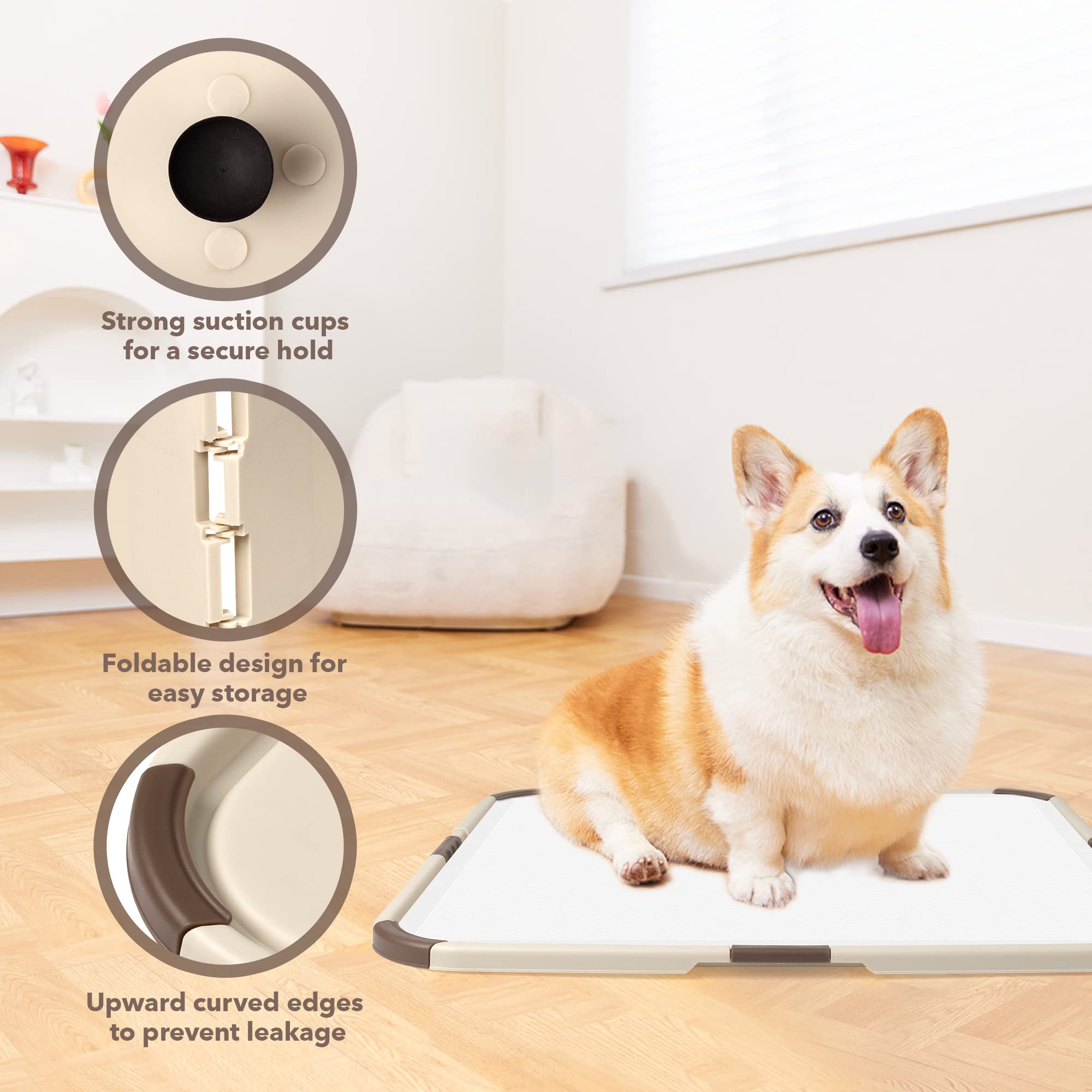 Premium Puppy Pad Holder - Leak-Proof Portable Pet Training Tray for Dogs & Puppies | Holds 53x53cm or Larger Pee Pads | Ideal for Housebreaking, Crate Training & Travel Use