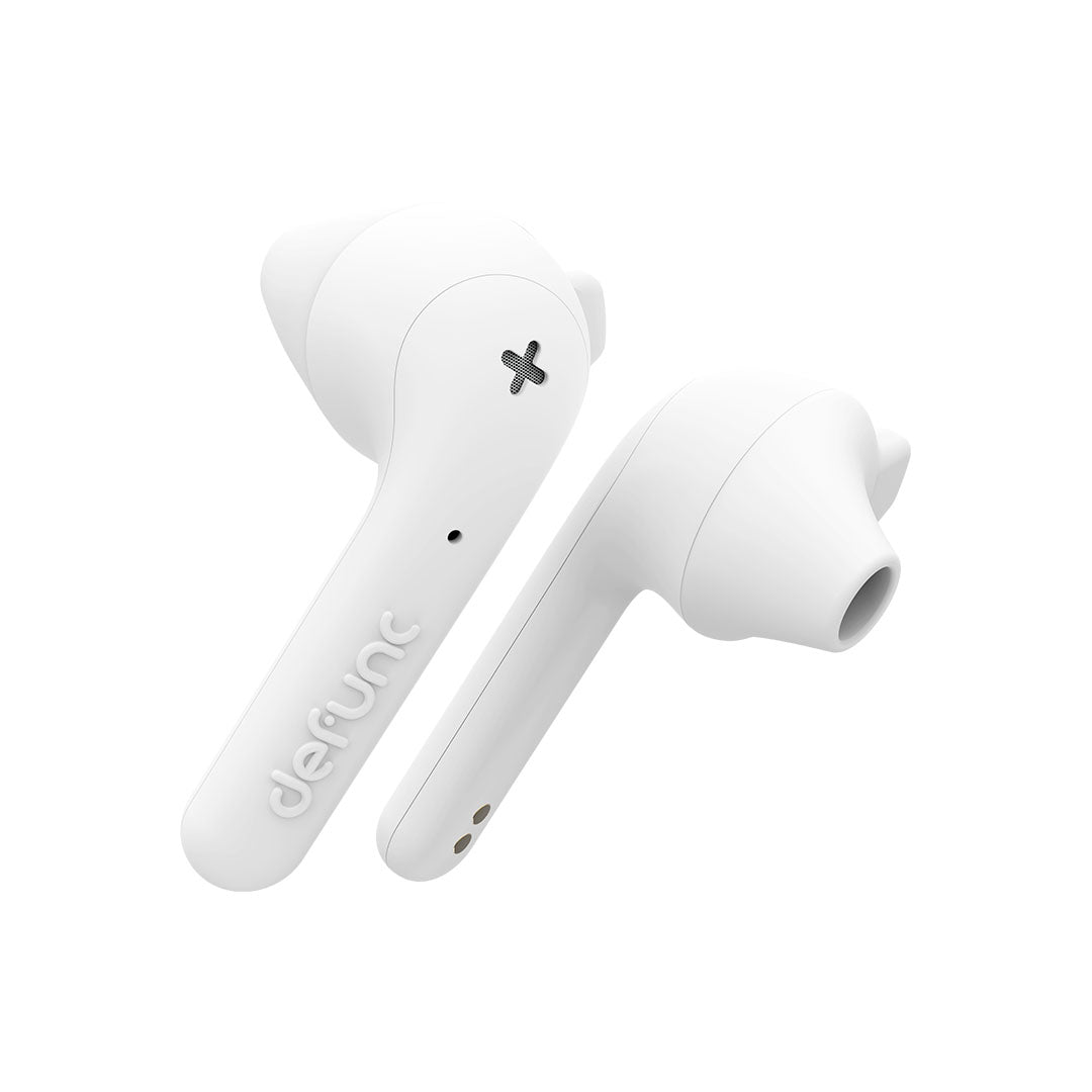 Defunc True Basic True Wireless Earbuds - White | Bluetooth Headphones for Gym, Running & Work | Sweatproof & Lightweight