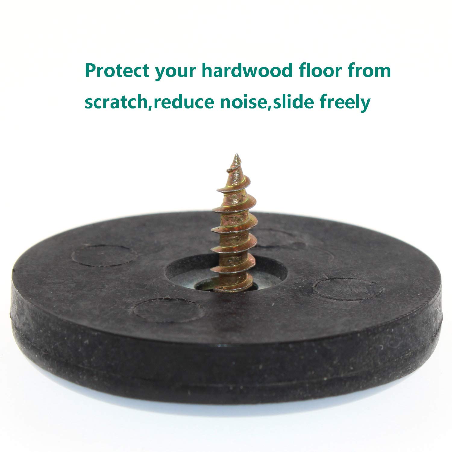 Non-Slip Furniture Pads - 20 Pack Round (22mm Diameter) Plastic Screw-On Floor Protectors for Chairs, Sofas & Couches - Hardwood Floor Protectors & Anti-Skid Grippers by ULIFESTAR - Perfect for Home, Office & Moving Furniture Safely