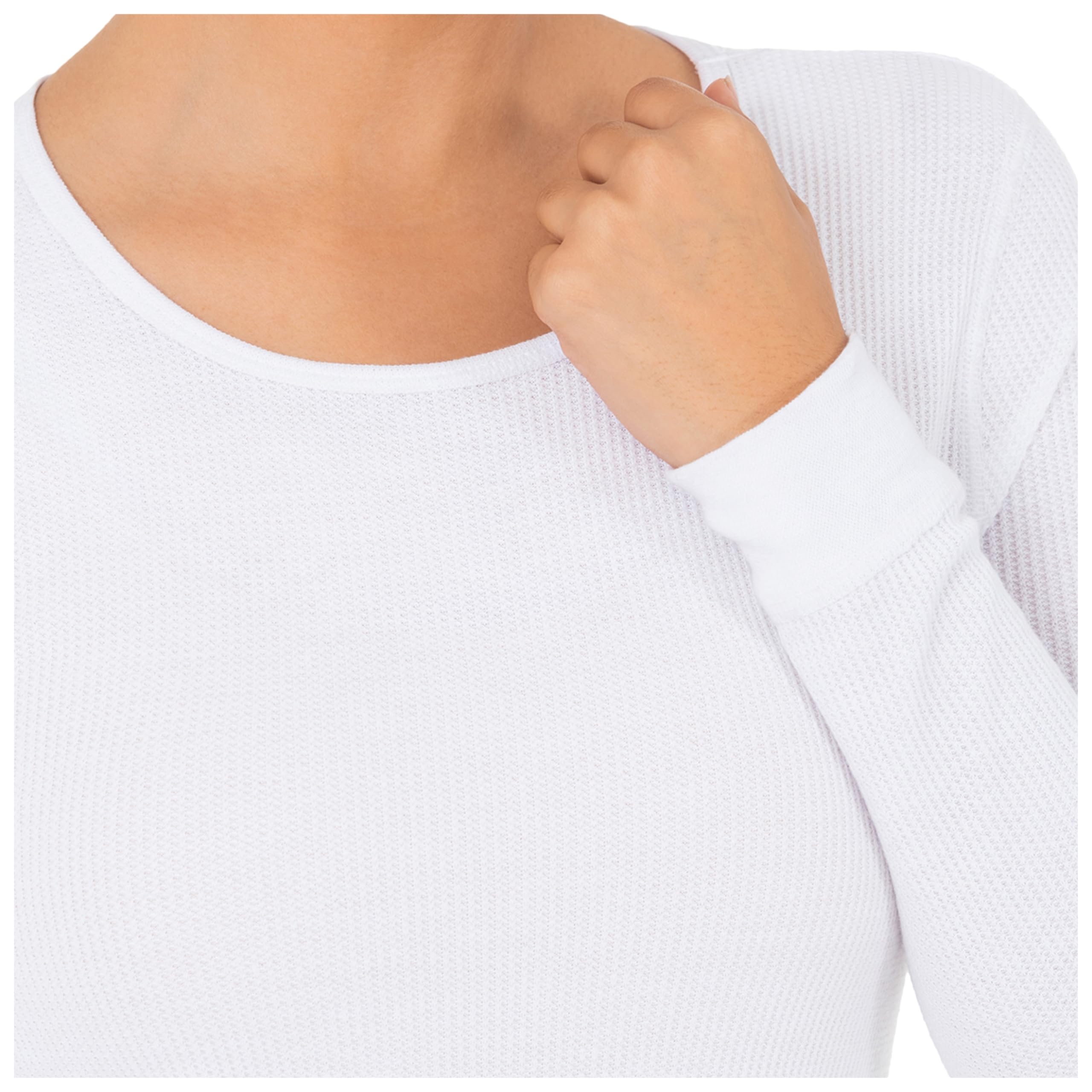 Fruit of the Loom Women's Micro Waffle Premium Thermal Underwear Tee Shirt - Soft Warm Base Layer for Winter, Cold Weather & Outdoor Activities
